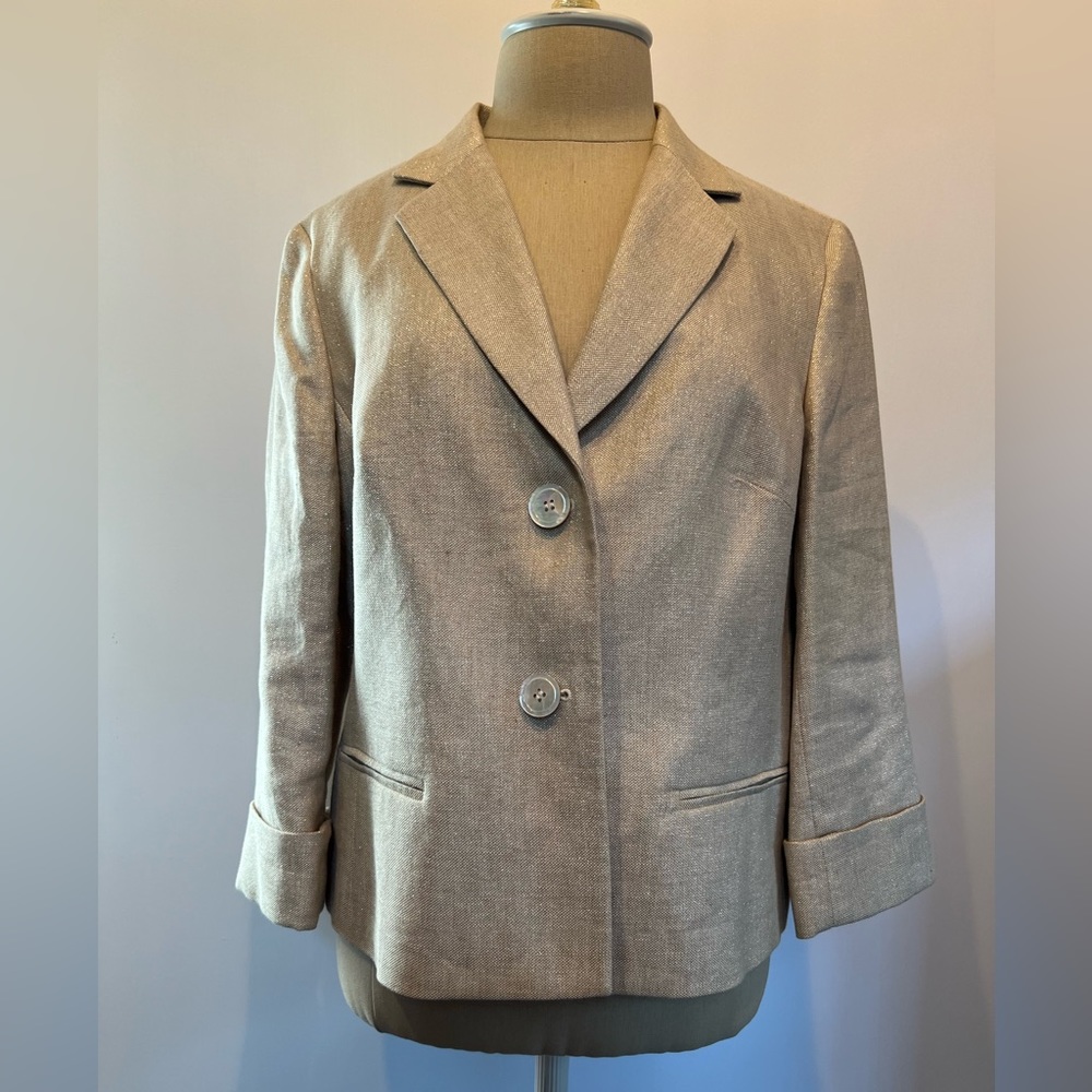 NWT Talbots linen jacket with metallic detail